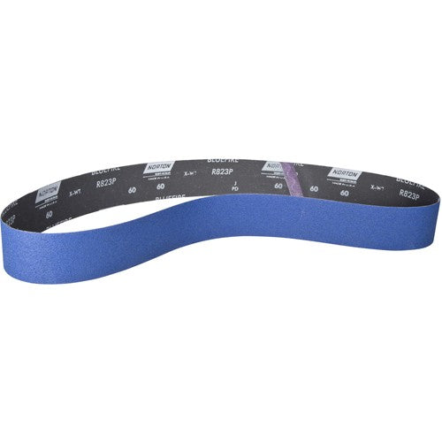 ‎2-1/2″ × 60″ NorZon Plus R823 Narrow Belt 120 Grit Zirconia Alumina - USA Tool & Supply