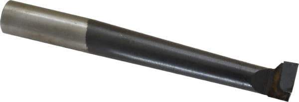 Made in USA - 11/16" Min Bore Diam, 3-3/4" Max Bore Depth, 5/8 Shank Diam, Boring Bar - Right Hand Cut, Carbide-Tipped, Bright Finish - Exact Industrial Supply