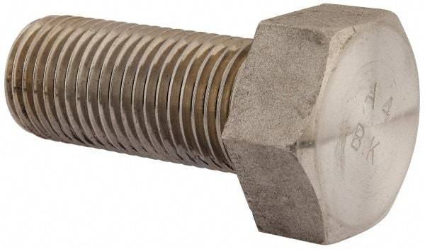 Value Collection - M33x3.50mm Metric Coarse, 80mm Length Under Head Hex Head Cap Screw - Fully Threaded, Grade 316 & Austenitic A4 Stainless Steel, Uncoated, 50mm Hex - USA Tool & Supply