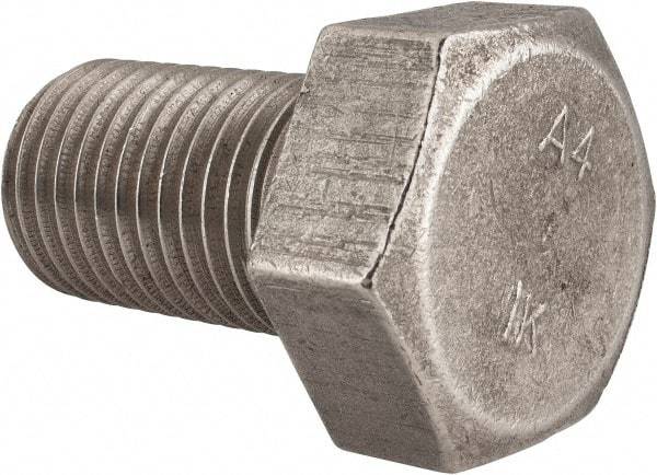 Value Collection - M36x4.00mm Metric Coarse, 60mm Length Under Head Hex Head Cap Screw - Fully Threaded, Grade 316 & Austenitic A4 Stainless Steel, Uncoated, 55mm Hex - USA Tool & Supply