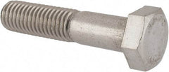 Value Collection - M12x1.75mm Metric Coarse, 55mm Length Under Head Hex Head Cap Screw - Partially Threaded, Grade 316 & Austenitic A4 Stainless Steel, Uncoated, 19mm Hex - USA Tool & Supply