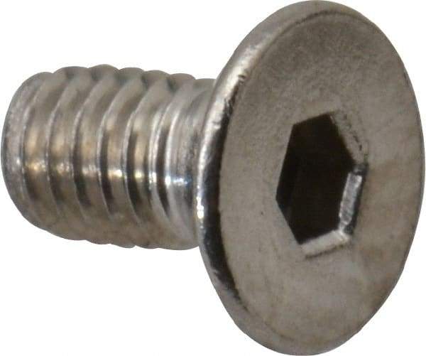 Value Collection - M2.5x0.45 Metric Coarse Hex Socket Drive, 90° Flat Screw - Grade 18-8 & Austenitic A2 Stainless Steel, Fully Threaded, 5mm OAL - USA Tool & Supply