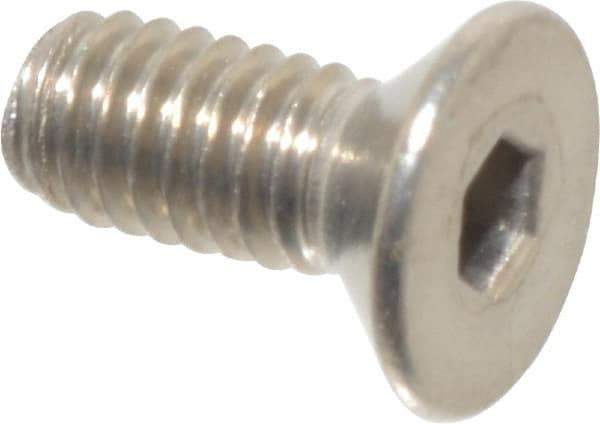 Value Collection - M2.5x0.45 Metric Coarse Hex Socket Drive, 90° Flat Screw - Grade 18-8 & Austenitic A2 Stainless Steel, Fully Threaded, 6mm OAL - USA Tool & Supply