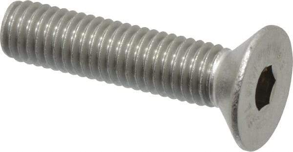 Value Collection - M8x1.25 Metric Coarse Hex Socket Drive, 90° Flat Screw - Grade 18-8 & Austenitic A2 Stainless Steel, Partially Threaded, 35mm OAL - USA Tool & Supply