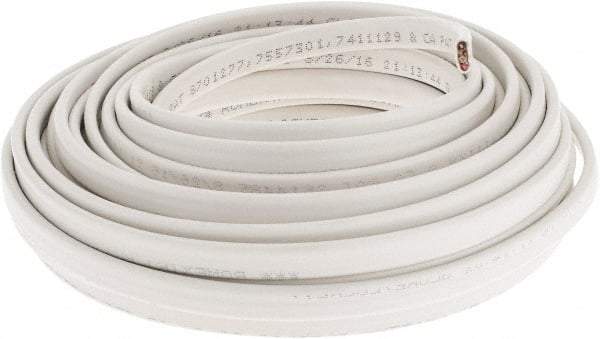 Southwire - NM-B, 14 AWG, 15 Amp, 50' Long, Solid Core, 1 Strand Building Wire - White, PVC Insulation - USA Tool & Supply