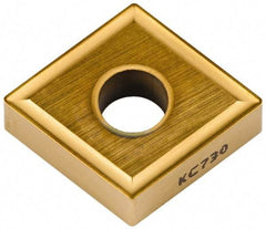 Kennametal - CNMG431 Grade KC730 Carbide Turning Insert - TiN Finish, 80° Diamond, 1/2" Inscr Circle, 3/16" Thick, 1/64" Corner Radius - USA Tool & Supply