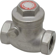 Sharpe Valves - 1/2" Stainless Steel Check Valve - FNPT x FNPT, 200 WOG - USA Tool & Supply