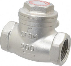 Sharpe Valves - 1" Stainless Steel Check Valve - FNPT x FNPT, 200 WOG - USA Tool & Supply