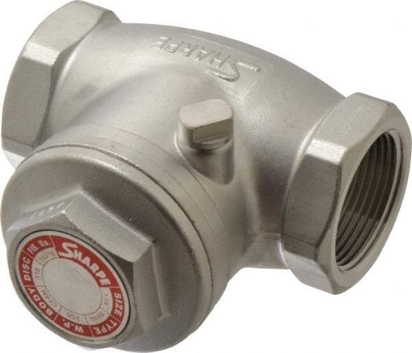 Sharpe Valves - 1-1/4" Stainless Steel Check Valve - FNPT x FNPT, 200 WOG - USA Tool & Supply