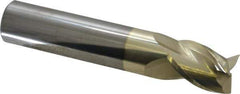 Accupro - 3/4", 1" LOC, 3/4" Shank Diam, 4" OAL, 3 Flute, Solid Carbide Square End Mill - Single End, ZrN Finish, Spiral Flute, 37° Helix, Centercutting, Right Hand Cut, Right Hand Flute - USA Tool & Supply