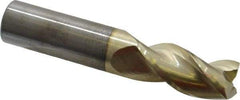 Accupro - 3/4", 1-5/8" LOC, 3/4" Shank Diam, 4" OAL, 3 Flute, Solid Carbide Square End Mill - Single End, ZrN Finish, Spiral Flute, 37° Helix, Centercutting, Right Hand Cut, Right Hand Flute - USA Tool & Supply