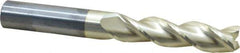 Accupro - 3/4", 3" LOC, 3/4" Shank Diam, 6" OAL, 3 Flute, Solid Carbide Square End Mill - Single End, ZrN Finish, Spiral Flute, 37° Helix, Centercutting, Right Hand Cut, Right Hand Flute - USA Tool & Supply