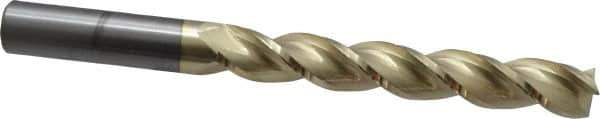 Accupro - 3/4", 5" LOC, 3/4" Shank Diam, 8" OAL, 3 Flute, Solid Carbide Square End Mill - Single End, ZrN Finish, Spiral Flute, 37° Helix, Centercutting, Right Hand Cut, Right Hand Flute - USA Tool & Supply
