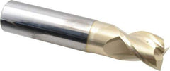 Accupro - 1", 1-1/4" LOC, 1" Shank Diam, 5" OAL, 3 Flute, Solid Carbide Square End Mill - Single End, ZrN Finish, Spiral Flute, 37° Helix, Centercutting, Right Hand Cut, Right Hand Flute - USA Tool & Supply