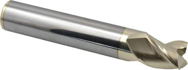 Accupro - 1", 1-1/4" LOC, 1" Shank Diam, 6" OAL, 3 Flute, Solid Carbide Square End Mill - Single End, ZrN Finish, Spiral Flute, 37° Helix, Centercutting, Right Hand Cut, Right Hand Flute - USA Tool & Supply