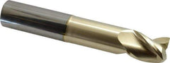 Accupro - 1", 1-1/4" LOC, 1" Shank Diam, 6" OAL, 3 Flute, Solid Carbide Square End Mill - Single End, ZrN Finish, Spiral Flute, 37° Helix, Centercutting, Right Hand Cut, Right Hand Flute - USA Tool & Supply