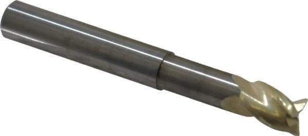Accupro - 5/16", 7/16" LOC, 5/16" Shank Diam, 2-1/2" OAL, 3 Flute, Solid Carbide Square End Mill - Single End, ZrN Finish, Spiral Flute, 37° Helix, Centercutting, Right Hand Cut, Right Hand Flute - USA Tool & Supply