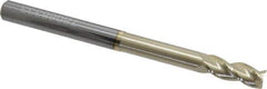 Accupro - 5/16", 13/16" LOC, 5/16" Shank Diam, 4" OAL, 3 Flute, Solid Carbide Square End Mill - Single End, ZrN Finish, Spiral Flute, 37° Helix, Centercutting, Right Hand Cut, Right Hand Flute - USA Tool & Supply