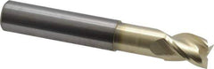 Accupro - 3/8", 1/2" LOC, 3/8" Shank Diam, 2-1/2" OAL, 3 Flute, Solid Carbide Square End Mill - Single End, ZrN Finish, Spiral Flute, 37° Helix, Centercutting, Right Hand Cut, Right Hand Flute - USA Tool & Supply