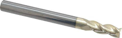 Accupro - 3/8", 1" LOC, 3/8" Shank Diam, 4" OAL, 3 Flute, Solid Carbide Square End Mill - Single End, ZrN Finish, Spiral Flute, 37° Helix, Centercutting, Right Hand Cut, Right Hand Flute - USA Tool & Supply