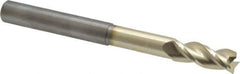 Accupro - 3/8", 1" LOC, 3/8" Shank Diam, 4" OAL, 3 Flute, Solid Carbide Square End Mill - Single End, ZrN Finish, Spiral Flute, 37° Helix, Centercutting, Right Hand Cut, Right Hand Flute - USA Tool & Supply