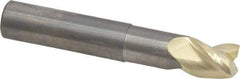 Accupro - 1/2", 5/8" LOC, 1/2" Shank Diam, 3" OAL, 3 Flute, Solid Carbide Square End Mill - Single End, ZrN Finish, Spiral Flute, 37° Helix, Centercutting, Right Hand Cut, Right Hand Flute - USA Tool & Supply