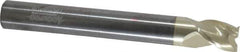 Accupro - 1/2", 5/8" LOC, 1/2" Shank Diam, 4" OAL, 3 Flute, Solid Carbide Square End Mill - Single End, ZrN Finish, Spiral Flute, 37° Helix, Centercutting, Right Hand Cut, Right Hand Flute - USA Tool & Supply
