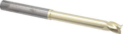 Accupro - 1/2", 5/8" LOC, 1/2" Shank Diam, 6" OAL, 3 Flute, Solid Carbide Square End Mill - Single End, ZrN Finish, Spiral Flute, 37° Helix, Centercutting, Right Hand Cut, Right Hand Flute - USA Tool & Supply