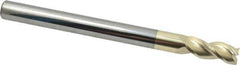 Accupro - 1/2", 1-1/4" LOC, 1/2" Shank Diam, 6" OAL, 3 Flute, Solid Carbide Square End Mill - Single End, ZrN Finish, Spiral Flute, 37° Helix, Centercutting, Right Hand Cut, Right Hand Flute - USA Tool & Supply
