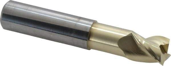 Accupro - 5/8", 3/4" LOC, 5/8" Shank Diam, 3-1/2" OAL, 3 Flute, Solid Carbide Square End Mill - Single End, ZrN Finish, Spiral Flute, 37° Helix, Centercutting, Right Hand Cut, Right Hand Flute - USA Tool & Supply