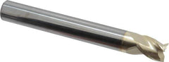 Accupro - 5/8", 3/4" LOC, 5/8" Shank Diam, 5" OAL, 3 Flute, Solid Carbide Square End Mill - Single End, ZrN Finish, Spiral Flute, 37° Helix, Centercutting, Right Hand Cut, Right Hand Flute - USA Tool & Supply