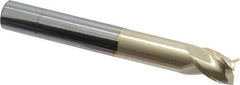 Accupro - 5/8", 3/4" LOC, 5/8" Shank Diam, 5" OAL, 3 Flute, Solid Carbide Square End Mill - Single End, ZrN Finish, Spiral Flute, 37° Helix, Centercutting, Right Hand Cut, Right Hand Flute - USA Tool & Supply
