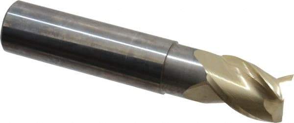 Accupro - 3/4", 1" LOC, 3/4" Shank Diam, 4" OAL, 3 Flute, Solid Carbide Square End Mill - Single End, ZrN Finish, Spiral Flute, 37° Helix, Centercutting, Right Hand Cut, Right Hand Flute - USA Tool & Supply
