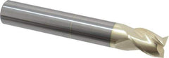 Accupro - 3/4", 1" LOC, 3/4" Shank Diam, 5" OAL, 3 Flute, Solid Carbide Square End Mill - Single End, ZrN Finish, Spiral Flute, 37° Helix, Centercutting, Right Hand Cut, Right Hand Flute - USA Tool & Supply