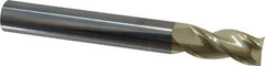 Accupro - 3/4", 1-5/8" LOC, 3/4" Shank Diam, 6" OAL, 3 Flute, Solid Carbide Square End Mill - Single End, ZrN Finish, Spiral Flute, 37° Helix, Centercutting, Right Hand Cut, Right Hand Flute - USA Tool & Supply