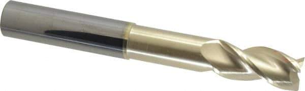 Accupro - 3/4", 1-5/8" LOC, 3/4" Shank Diam, 6" OAL, 3 Flute, Solid Carbide Square End Mill - Single End, ZrN Finish, Spiral Flute, 37° Helix, Centercutting, Right Hand Cut, Right Hand Flute - USA Tool & Supply