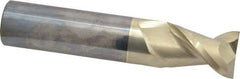 Accupro - 1", 1-1/2" LOC, 1" Shank Diam, 5" OAL, 2 Flute, Solid Carbide Square End Mill - Single End, ZrN Finish, Spiral Flute, 45° Helix, Centercutting, Right Hand Cut, Right Hand Flute - USA Tool & Supply