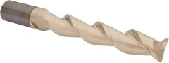 Accupro - 1", 5-1/2" LOC, 1" Shank Diam, 8" OAL, 2 Flute, Solid Carbide Square End Mill - Single End, ZrN Finish, Spiral Flute, 45° Helix, Centercutting, Right Hand Cut, Right Hand Flute - USA Tool & Supply