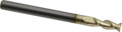 Accupro - 1/8", 5/16" LOC, 1/8" Shank Diam, 1-1/2" OAL, 2 Flute, Solid Carbide Square End Mill - Single End, ZrN Finish, Spiral Flute, 45° Helix, Centercutting, Right Hand Cut, Right Hand Flute - USA Tool & Supply