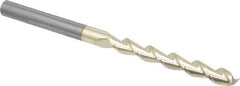 Accupro - 1/4", 2" LOC, 1/4" Shank Diam, 4" OAL, 2 Flute, Solid Carbide Square End Mill - Single End, ZrN Finish, Spiral Flute, 45° Helix, Centercutting, Right Hand Cut, Right Hand Flute - USA Tool & Supply