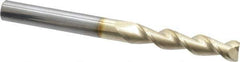 Accupro - 5/16", 1-1/2" LOC, 5/16" Shank Diam, 3-1/2" OAL, 2 Flute, Solid Carbide Square End Mill - Single End, ZrN Finish, Spiral Flute, 45° Helix, Centercutting, Right Hand Cut, Right Hand Flute - USA Tool & Supply