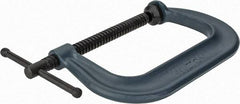 Wilton - Regular-Duty 6-1/16" Max Opening, 4-1/8" Throat Depth, Forged Steel Standard C-Clamp - 6,600 Lb Capacity, 0" Min Opening, Deep Throat - USA Tool & Supply