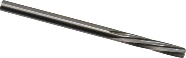 Magafor - 3.429mm Solid Carbide 6 Flute Chucking Reamer - Spiral Flute, 0.135" Straight Shank, 19/32" Flute Length, 2-1/4" OAL - USA Tool & Supply