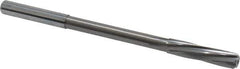 Magafor - Letter E Solid Carbide 6 Flute Chucking Reamer - Spiral Flute, 0.236" Straight Shank, 1-7/64" Flute Length, 3-31/32" OAL - USA Tool & Supply