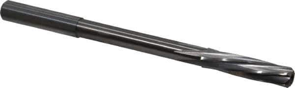 Magafor - 7.9299mm Solid Carbide 6 Flute Chucking Reamer - Spiral Flute, 0.315" Straight Shank, 1-19/64" Flute Length, 4-5/8" OAL - USA Tool & Supply