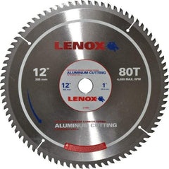 Lenox - 12" Diam, 1" Arbor Hole Diam, 80 Tooth Wet & Dry Cut Saw Blade - Titanium Carbide-Tipped, General Purpose Action, Standard Round Arbor - USA Tool & Supply