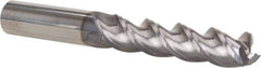 Niagara Cutter - 3/4", 3-1/4" LOC, 3/4" Shank Diam, 6" OAL, 3 Flute, Solid Carbide Square End Mill - Single End, TiCN Finish, Spiral Flute, 45° Helix, Centercutting, Right Hand Cut, Right Hand Flute, Series A345 - USA Tool & Supply