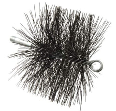 Schaefer Brush - 4-1/2" Brush Length, 7" Diam, Double Stem, Double Spiral Tube Brush - 7-1/2" Long, Tempered Steel Wire, 1/4" NPT Male Connection - USA Tool & Supply