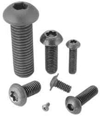 Camcar - #2-56 UNC Hex Socket Drive, Button Screw - Alloy Steel, Black Oxide Finish, Fully Threaded, 1/2" Length Under Head - USA Tool & Supply