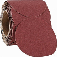 Norton - 5" Diam, 100 Grit Ceramic Adhesive PSA Disc - Medium Grade, Maroon, F Weighted Backing, Flexible - USA Tool & Supply